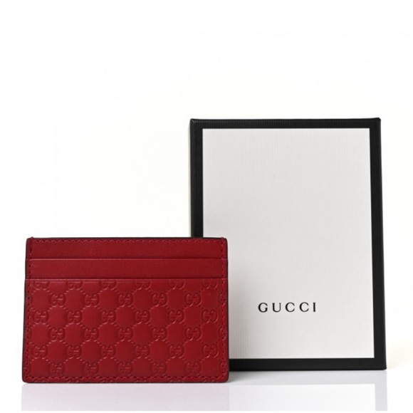 - Gucci Red Signature Cardholder - Picture 1 of 7